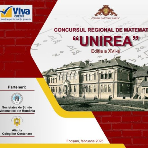 Concursul Interjudetean de Matematica &quot;UNIREA&quot; se va desfășura la Focșani