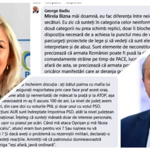 Acuzații reciproce de blat cu PSD între deputatul AUR, George Badiu și președintele PMP Vrancea, Mirela Bîznă!