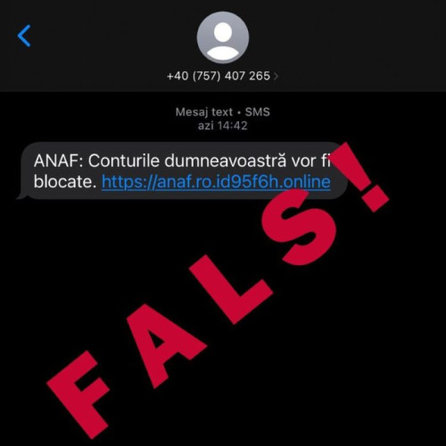Avertisment ANAF privind mesaje SMS false