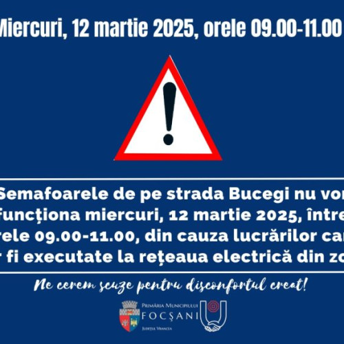 Semafore nefuncționale pe strada Bucegi în 12 martie 2025