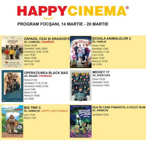 Happy Cinema Focșani vă invită la cele mai noi filme