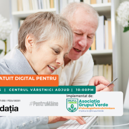 Atelier digital pentru seniori în Adjud, organizat de Asociația Grupul Verde