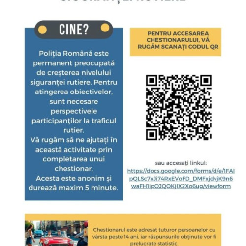 Poliția vrea să afle propunerile cetățenilor pentru creșterea siguranței rutiere