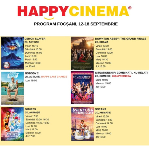 Happy Cinema Focșani începe sezonul cu noutăți și oferte