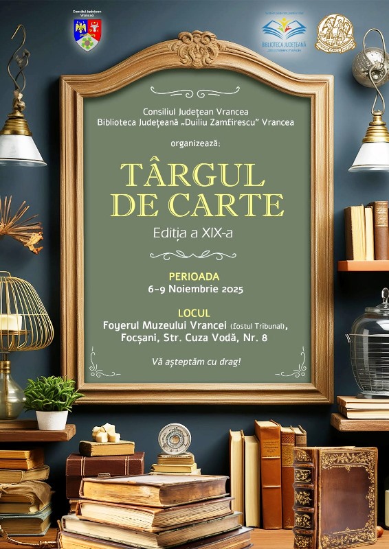 Focșani găzduiește târgul regional de carte cu scriitori și edituri din întreaga țară